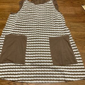 Women’s Striped Brown and Cream Women's Shorts Romper/Jumper size medium